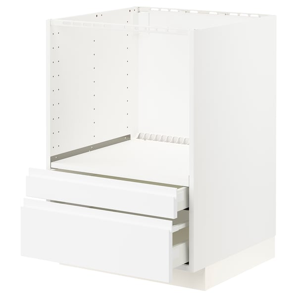 METOD / MAXIMERA Base cabinet f combi micro/drawers, white/Voxtorp matt white, 60x60 cm