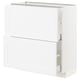 METOD / MAXIMERA Base cabinet with 2 drawers, white/Axstad matt white, 80x37 cm