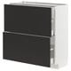 METOD / MAXIMERA Base cabinet with 2 drawers, white/Nickebo matt anthracite, 80x37 cm