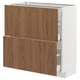 METOD / MAXIMERA Base cabinet with 2 drawers, white/Tistorp brown walnut effect, 80x37 cm