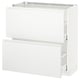 METOD / MAXIMERA Base cabinet with 2 drawers, white/Voxtorp matt white, 80x37 cm