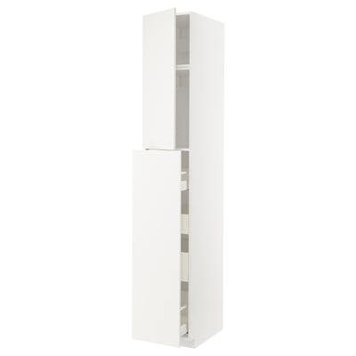 White METOD kitchen cabinet with smooth, modern design.