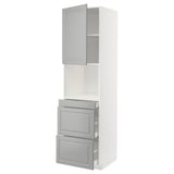 METOD kitchen unit, grey, white, drawers, shelves, modern design, 25-year guarantee.