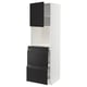 Modern METOD kitchen unit in black & white with matte black handles, featuring drawers and a cabinet.