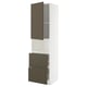 METOD kitchen cabinet. Dark brown/beige havstorp fronts. White frame, metal drawers, full-extension.
