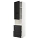 This image shows an ikea METOD kitchen cabinet with black stained wood doors and white frame.