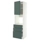 METOD / MAXIMERA High cab f oven w door/3 drawers, white/Aspudden dark grey-green, 60x60x220 cm