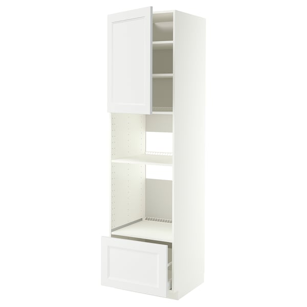 METOD / MAXIMERA High cabinet f built-in appliances, white/Axstad matt white, 60x60x220 cm