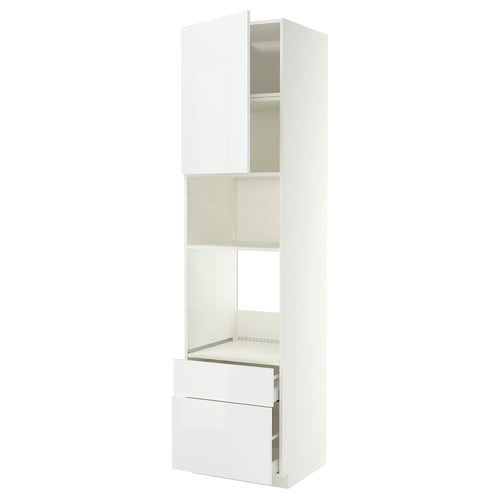 METOD / MAXIMERA High cabinet f built-in appliances, white/Ringhult white, 60x60x240 cm