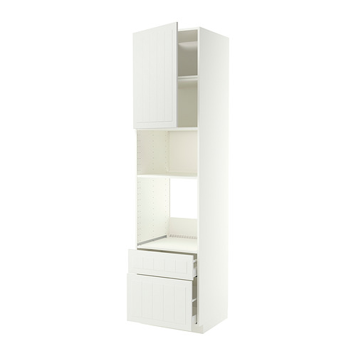 METOD / MAXIMERA High cabinet f built-in appliances, white/Stensund white, 60x60x240 cm