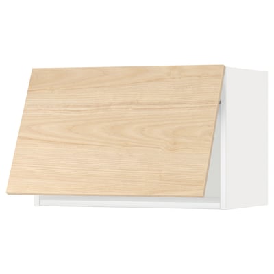 Modern METOD kitchen cabinet, white & wood.