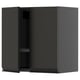 Grey METOD kitchen wall cabinet with matte black door, minimalist design, one door, adjustable shelf.