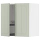 Option: METOD kitchen unit, light green, rectangular, with adjustable shelf and wire rack.