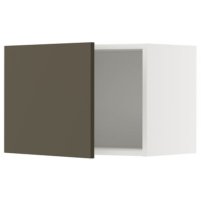 White and dark brown kitchen cabinet, square shape, modern design with minimalist style.