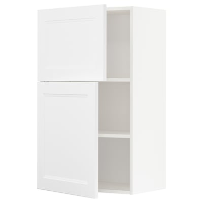 METOD white kitchen cabinet with adjustable shelf and reversible door.