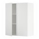 White ikea METOD kitchen cabinet with two doors and adjustable shelves.