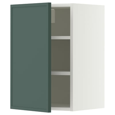 METOD Wall cabinet with shelves, white/Aspudden dark grey-green, 40x60 cm