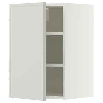 METOD Wall cabinet with shelves, white/Aspudden light grey, 40x60 cm