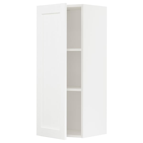 White METOD kitchen cabinet with adjustable shelf.