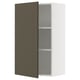 METOD wall cabinet, dark brown/beige, rectangular, minimalist design, white frame.