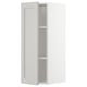 White METOD wall cabinet, rectangular, modern design with gray shelves.