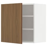 METOD cabinet, wooden door, 2 white shelves, minimalist design