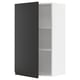 Modern black and white cabinet with adjustable shelf.