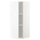 A white high-gloss METOD kitchen cabinet with two adjustable shelves. The sleek, modern design handle-less doors.
