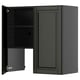 Black gray wall cabinet with door, part of METOD kitchen system, featuring beveled edges and adjustable shelf.