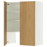 A METOD wooden cabinet with an open door, featuring adjustable shelves.