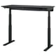 Black MITTZON sit/stand desk with dual motors for ergonomic comfort and easy height adjustment, featuring a sleek rectangular design.
