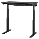 MITTZON black sit/stand desk with dual motors for ergonomic comfort and cable management.