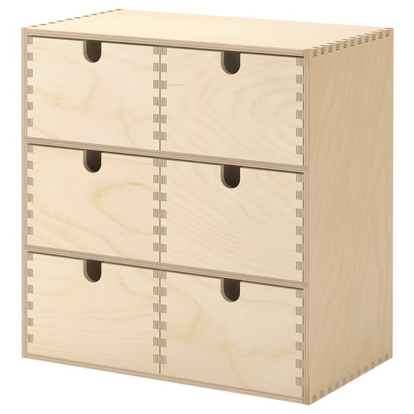 MOPPE Mini chest of drawers, birch plywood, 31x18x32 cm