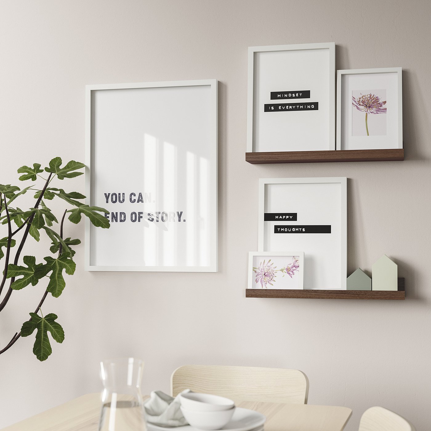 MOSSLANDA picture ledge, walnut effect, 55 cm - IKEA Finland