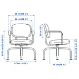 Illustration with measurements for the product: MULLSJÖ.