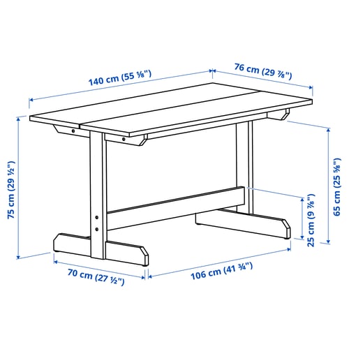 Illustration with measurements for the product: NACKANÄS.