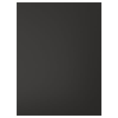 NICKEBO black cabinet door, made from recycled wood and plastic, rectangular shape, modern design.