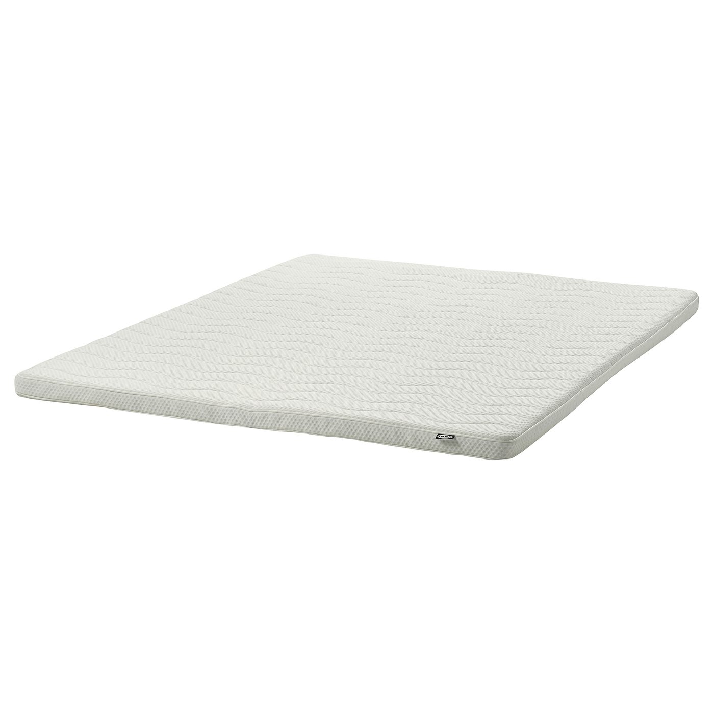 NORRSELE: white foam mattress pad, soft & plush texture, square shape.