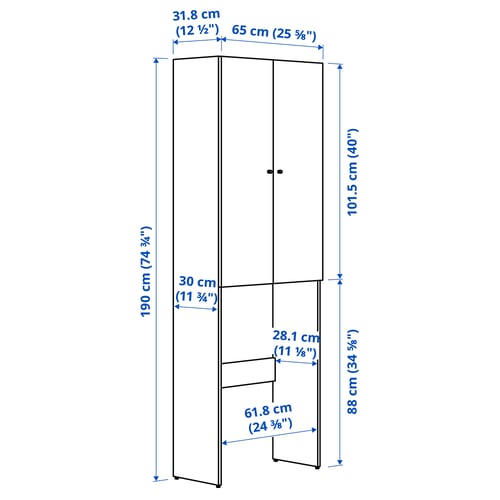 Illustration with measurements for the product: NYSJÖN.