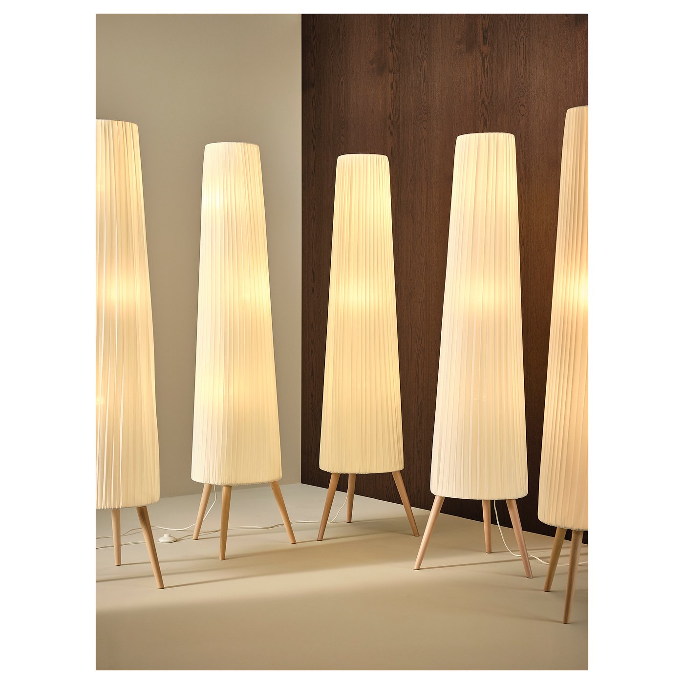 ÖKENSAND floor lamp, beech/white - IKEA Finland
