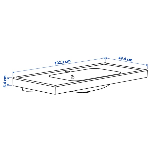 Illustration with measurements for the product: ORRSJÖN.