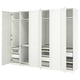 PAX / TYSSEDAL Wardrobe combination, white/white, 300x60x236 cm