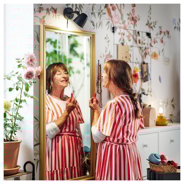 PINGSTSYREN Mirror, light yellow-beige, 60x120 cm