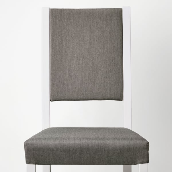 Modern minimalist gray chair with high back, made of durable materials, suitable for compact spaces.