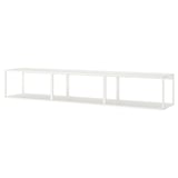 A white PLATSA storage unit, a versatile metal shelf with open compartments, suitable for various spaces.