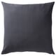 Square grey PLOMMONROS cotton cushion with stripe pattern.