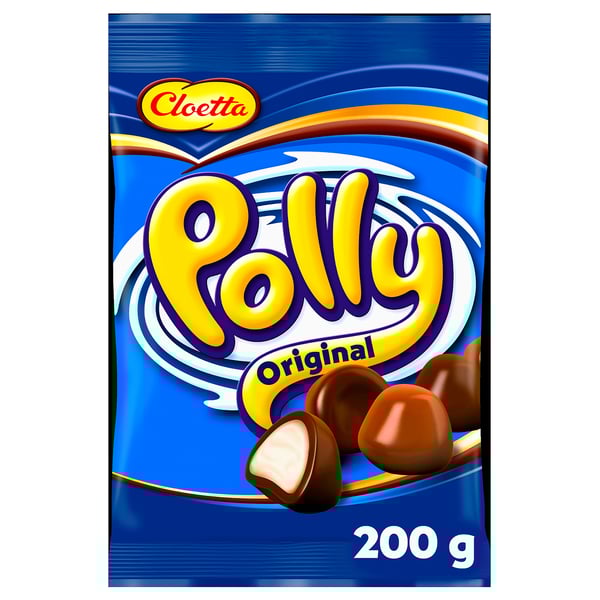 POLLY original chocolate candies by cloetta - 200g bag.
