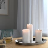 PRAKTAND Candle dish, stainless steel, 35x26 cm