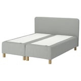 RÅHOLMAR Pocket spring mattress bse, 5 zones, incl leg and headboard firm/Tibbleby beige/grey, 180x200 cm