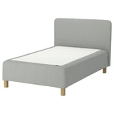 RÅHOLMAR Pocket spring mattress bse, 5 zones, incl leg and headboard medium firm/Tibbleby beige/grey, 120x200 cm